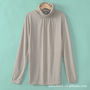 莫代尔打底衫批发/原单百搭秋冬必备款堆领打底衫简洁百搭款/多色