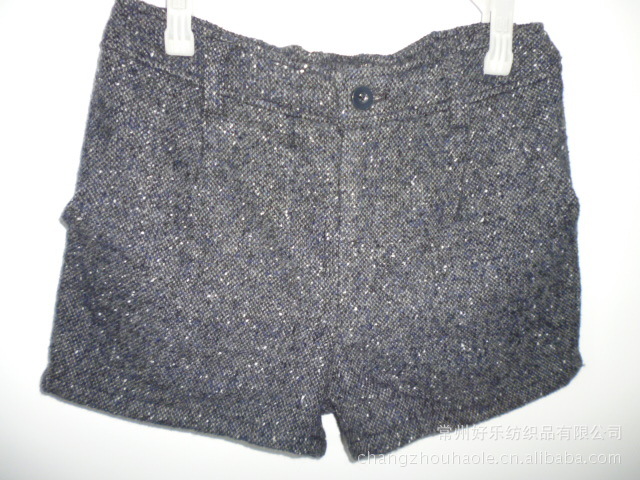 【外贸出口<em>原单</em>女装羊毛混纺色织<em>毛呢短裤</em>流行