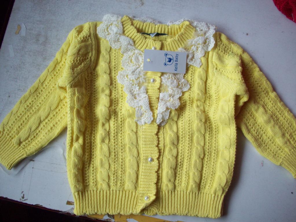 卡春款童装 翻领短袖毛衣披风 宝宝毛线<em>开衫</em> 外