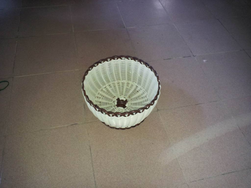 其他塑料制品-PE仿藤工艺篮 PE塑料编织篮-其