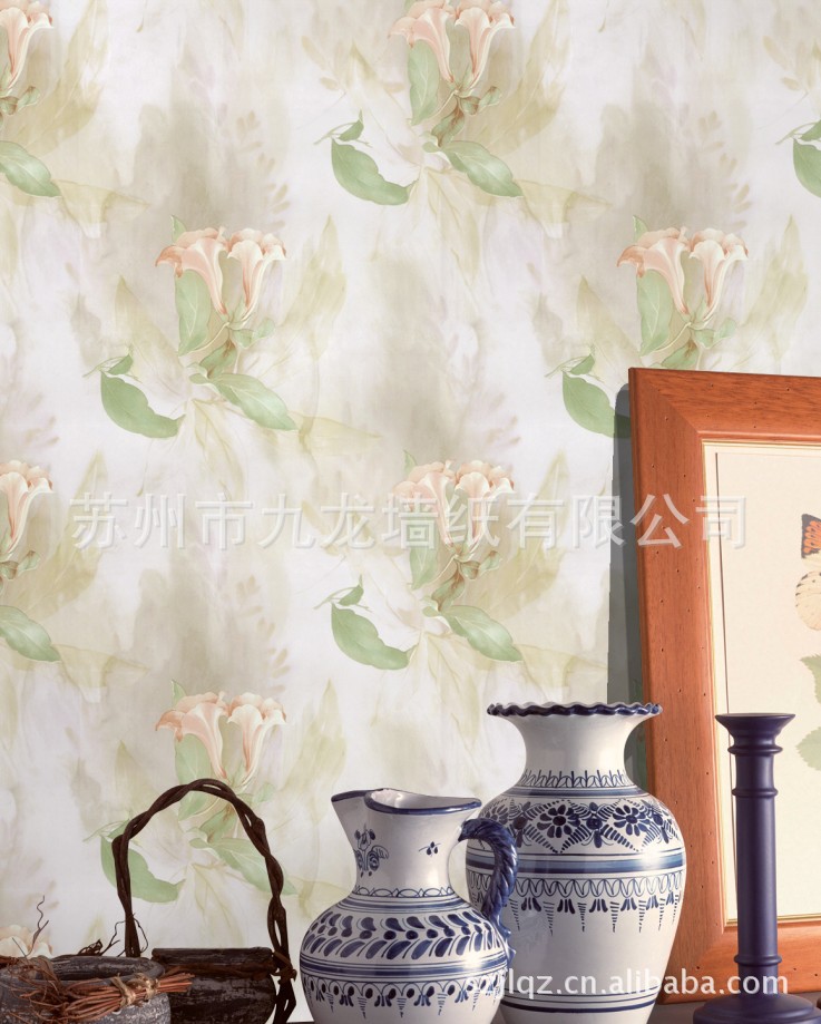 百合时尚花卉 卧室客厅墙纸壁纸 无纺壁纸图片
