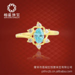 恒星珠宝千足金锆石戒指活口直径批发J0617