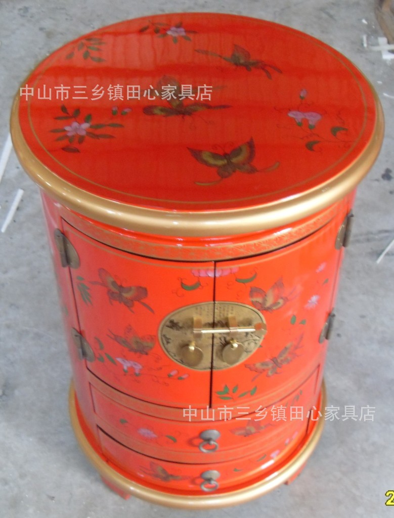 田园家居 中式漆器金箔家具 彩绘家具 角柜 地柜