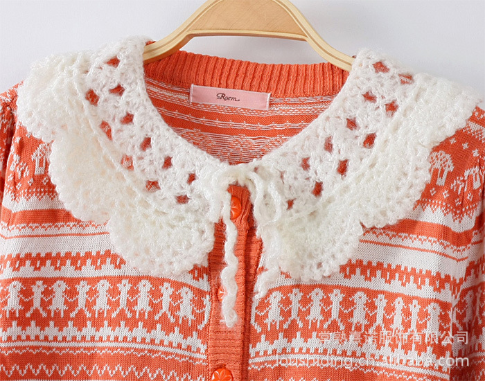 【2012新款 甜美<em>手工钩织</em>领子针织<em>开衫</em> CK14