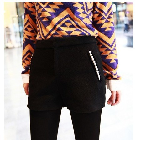 【2012秋冬新款韩版女装修身<em>羊圈</em>毛呢<em>短裤</em>珍