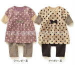 2012童装千趣会夏款短袖 2色裙式蝴蝶结长爬,尺码70-90,6件起批