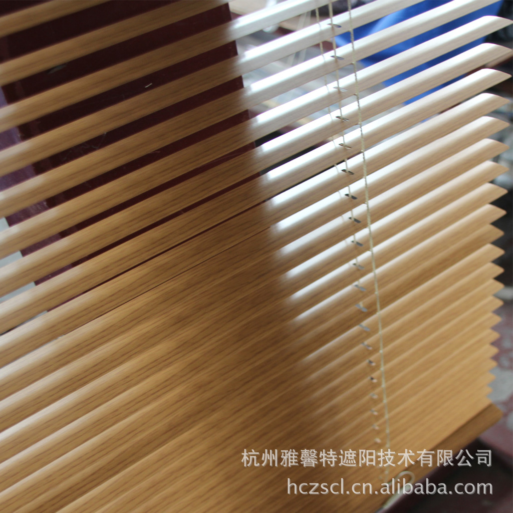 【雅馨特】厂家定做 木纹铝合金百叶窗 高轨式百叶窗 转棒式百叶
