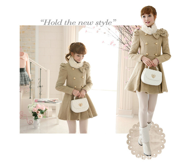 批发中长款呢外套女 韩国冬季热销新款时尚泡