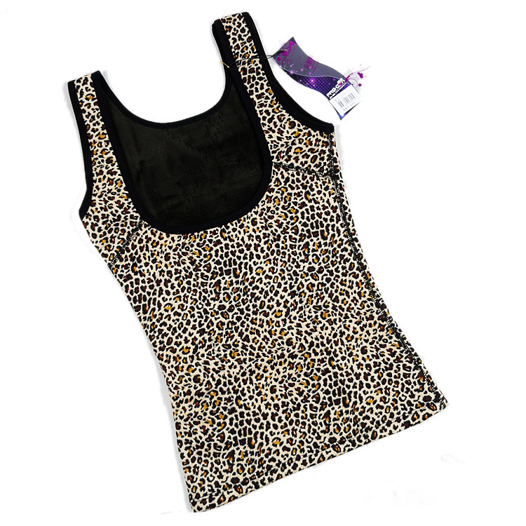 【批发<em>女士</em>秋冬季加厚<em>加绒</em>豹纹保暖<em>背心</em>女式美