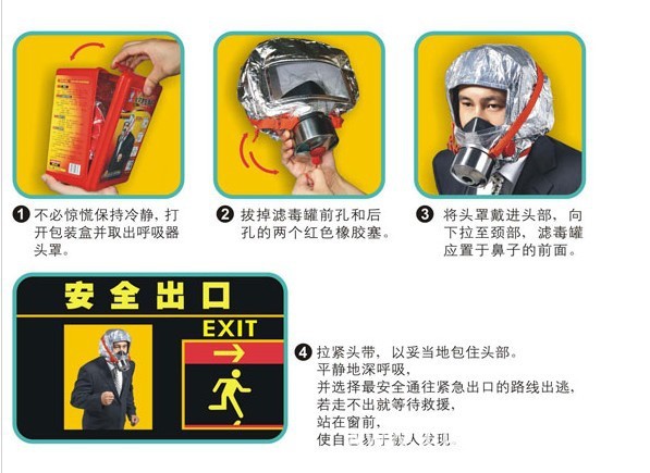 【火灾逃生面具 防毒面具 防烟面罩 防毒面罩 消