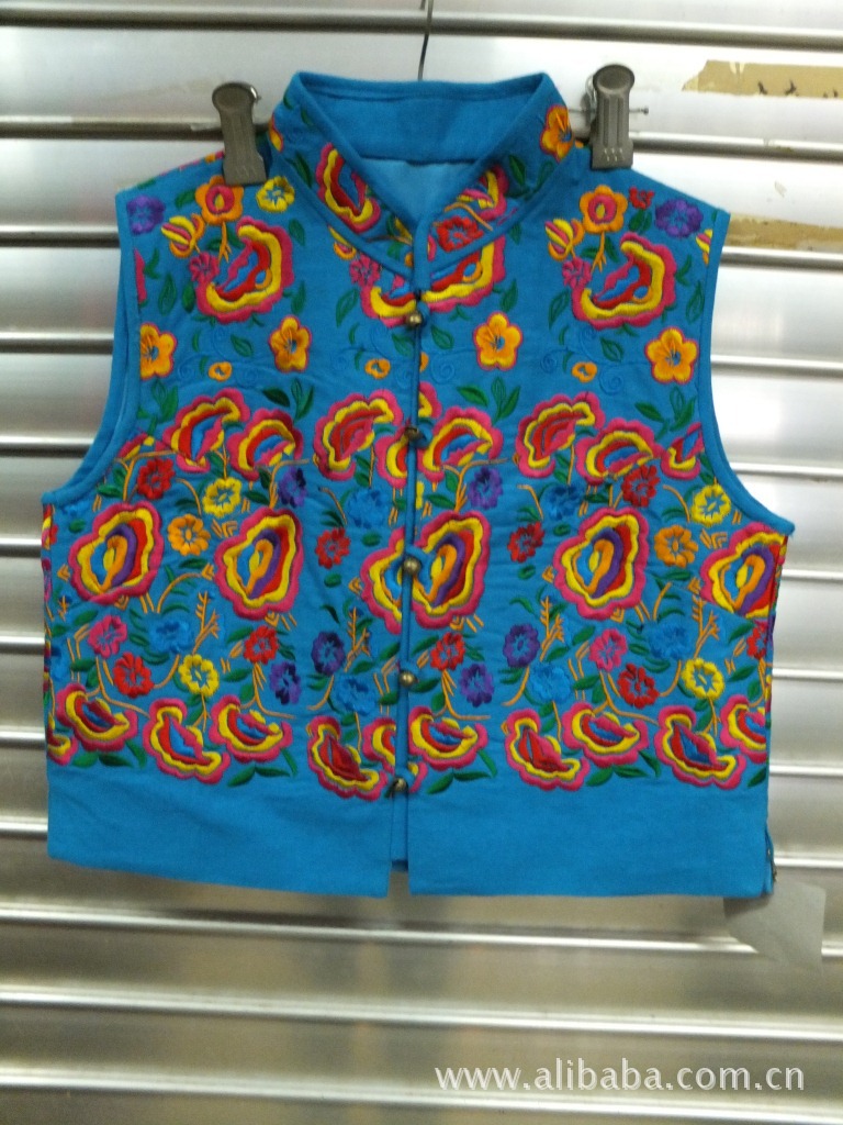 【复古民族风绣花<em>马甲</em> <em>女式短款马甲</em> 麻料<em>马甲</em>