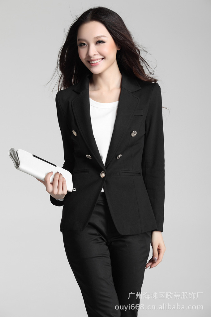 外贸剪标女装 名牌服装 女式职业装西服外套 淘