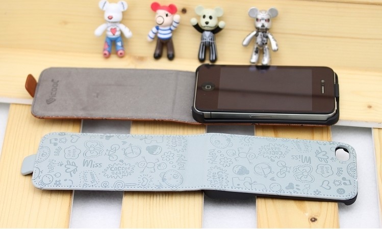 <em>小魔女</em>上下开翻皮套 iphone 4 4s手机保护套 苹