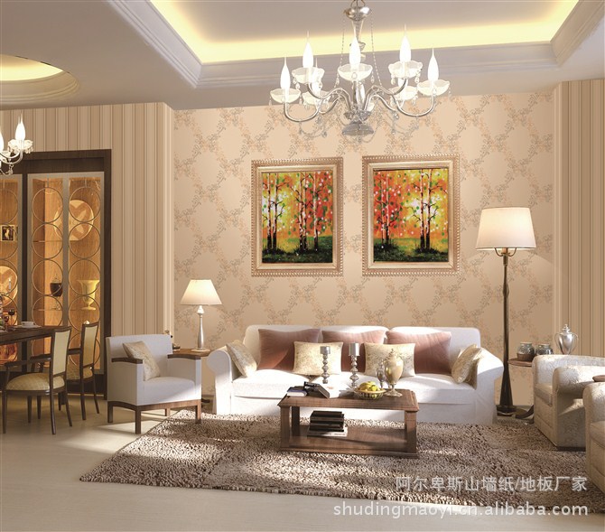 国产品牌墙纸厂家批发室内卧室房屋客厅装修装