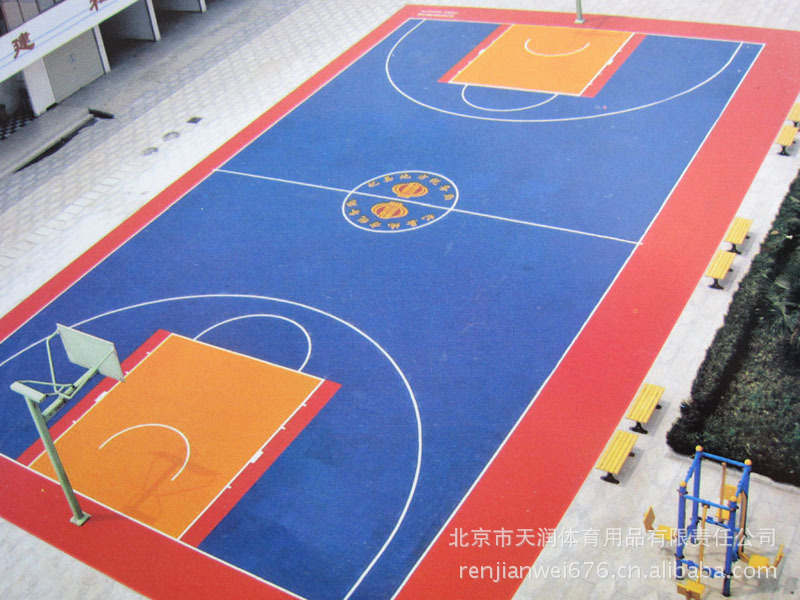 【迷你方格 悬浮式篮球场地板 有棱拼装地板 场