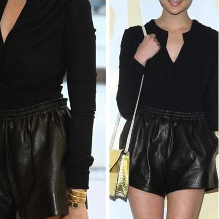 <em>2010</em>pu皮女<em>短裤新款</em>韩版<em>秋冬</em>短皮裤水洗皮靴