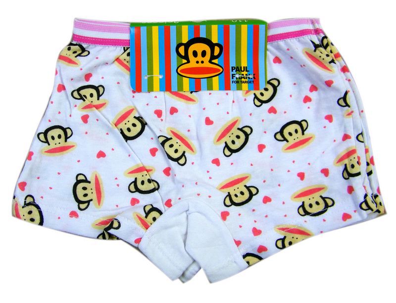 外贸 彩色腰部 大嘴猴印花 <em>全棉女童平角</em>裤 童内