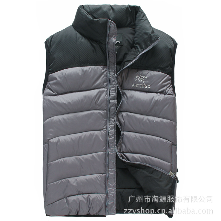 男女款<em>羽绒</em>服 情侣马甲<em>背心</em> 立领<em>开衫</em>拉链 条纹