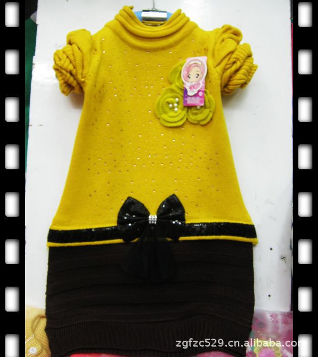 12春秋新款韩版儿童女童毛衣连衣裙 线衫 针织