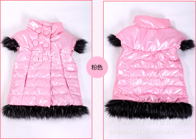 睿鸿童装 新品女童<em>棉马甲</em>韩版<em>长款</em>双排扣<em>儿童</em>