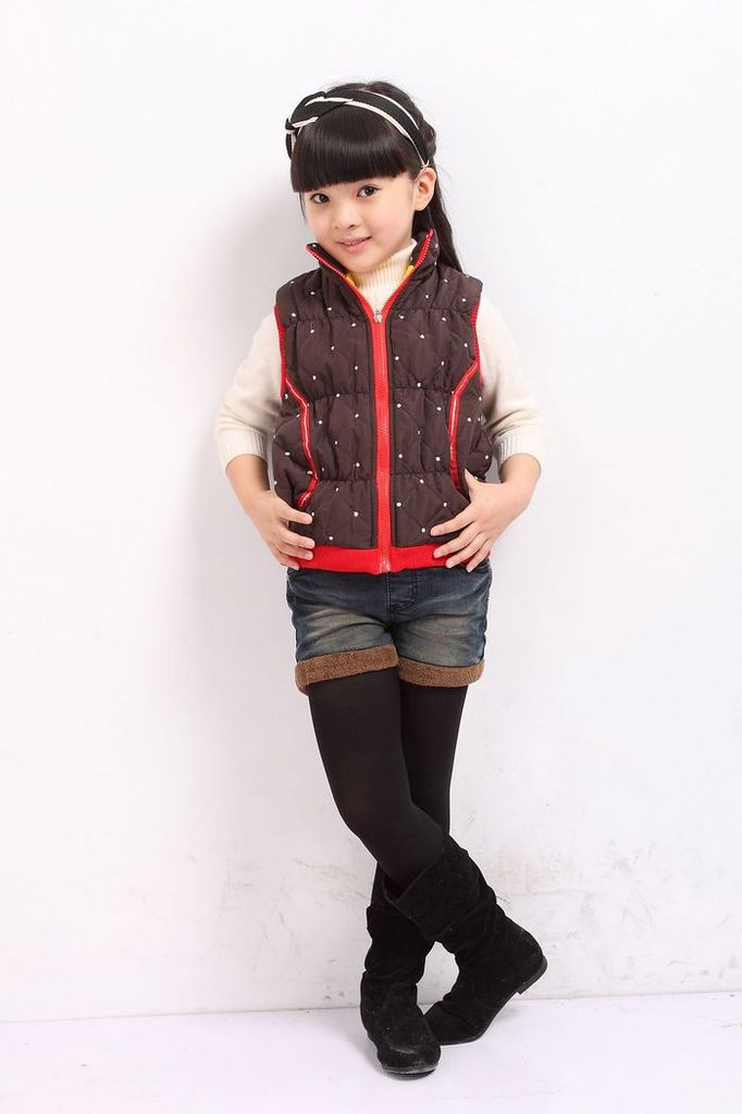 冬季新款韩版女中<em>小儿童</em>加绒<em>立领棉马甲</em> 免费