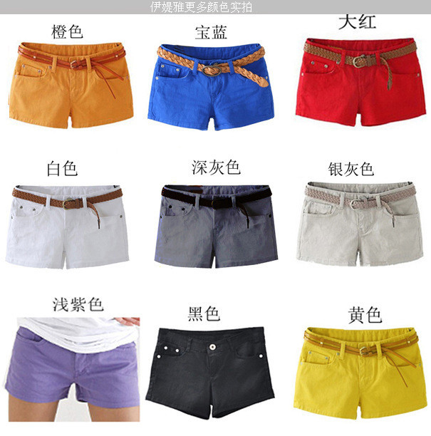 七分裤<em>女裤批发</em> 糖果色牛仔七分裤14色大码韩