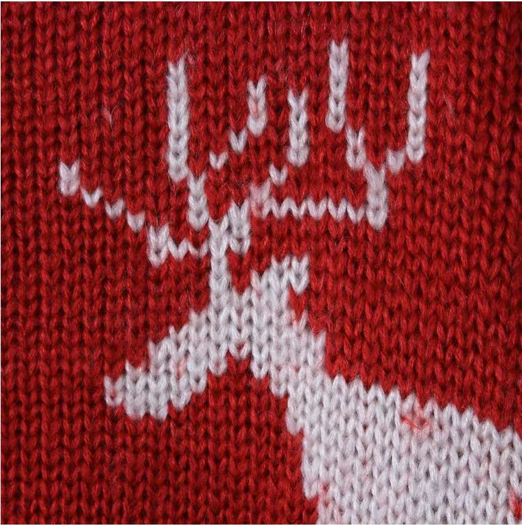 秋冬新款小可爱甜美百搭 圣诞红<em>小鹿雪花</em>中长