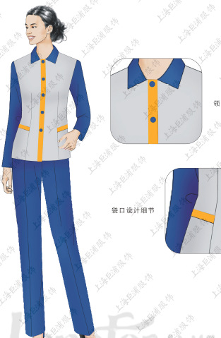 【上海定做保洁服加工厂 服务生工作服】