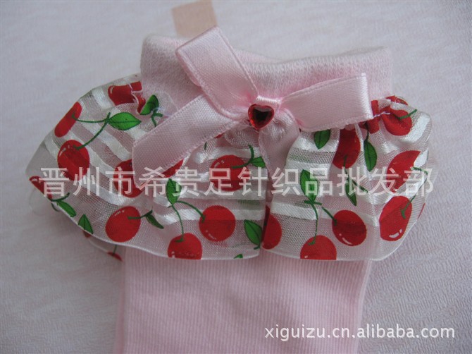 高级花边<em>女孩舞蹈袜</em> 纯棉少女棉袜及膝袜_河北