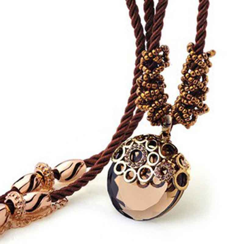 复古水晶<em>毛衣</em>链<em>韩国</em>进口 项链 女 长款 时尚<em>挂件</em>