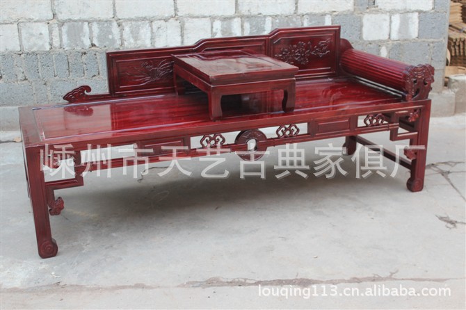 【天艺古典 中式实木 榆木 贵妃榻 罗汉床】