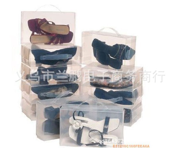 【星空夏日手提式透明鞋盒 水晶塑料鞋盒 收纳