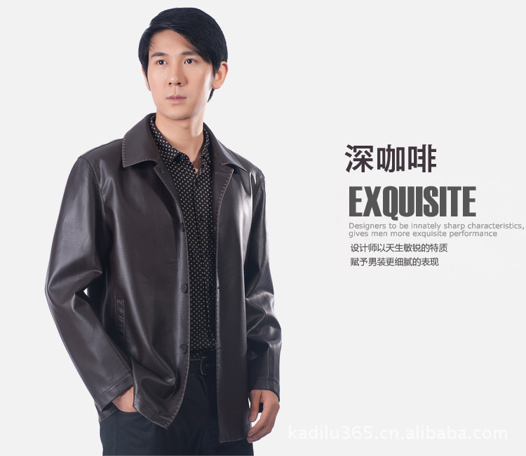 秋冬季新品男装皮衣<em>外套</em> 中老年<em>男士</em>休闲<em>皮夹</em>