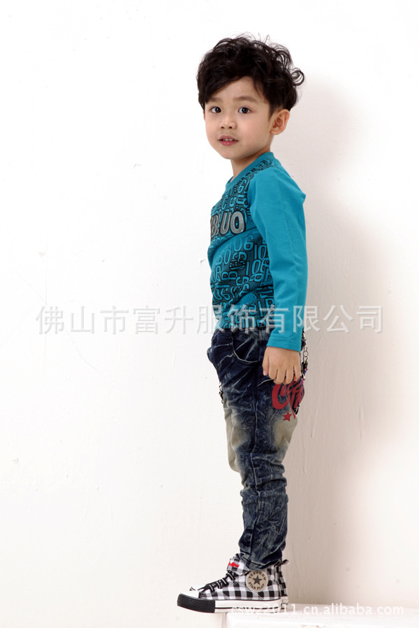 秋款童装男童长袖T恤 原单童装童打底衫韩版数