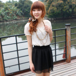 2012夏季新款连衣裙批发 日韩女装雪纺裙 百搭裙子 R012003