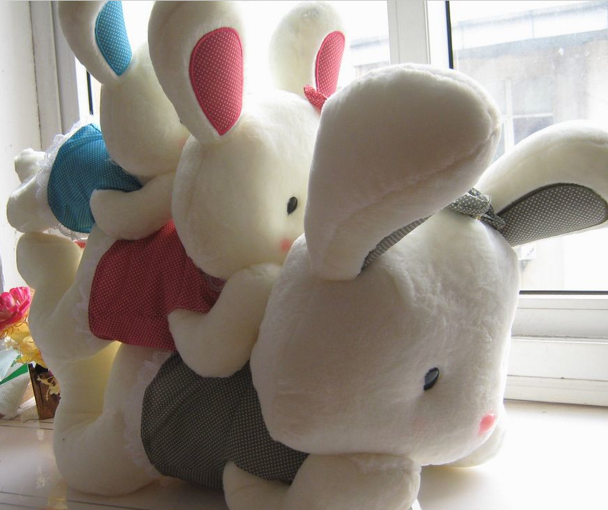 生日礼物萌萌趴趴兔公仔毛绒玩具小白兔子兔兔