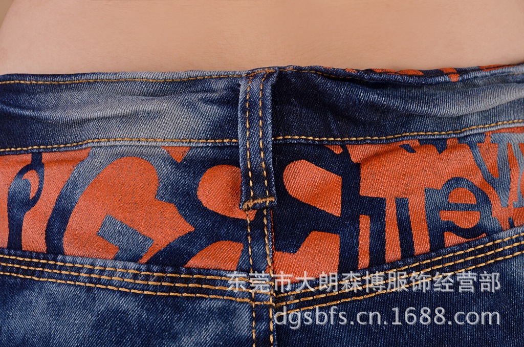 批发采购女式<em>牛仔裤</em>-中高腰、弹力、大码、时