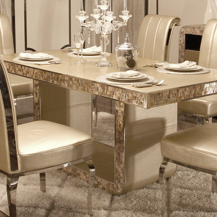 【高端经典家具 简欧餐厅组合高级餐桌餐椅后