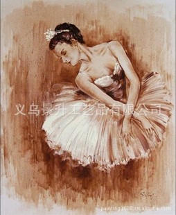 酒店芭蕾舞女油画 文化宫舞女装饰画 宾馆舞女油画批发 ht26912