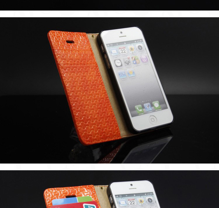 【iPhone5保护套 pu皮套 苹果5G压印古字纹P