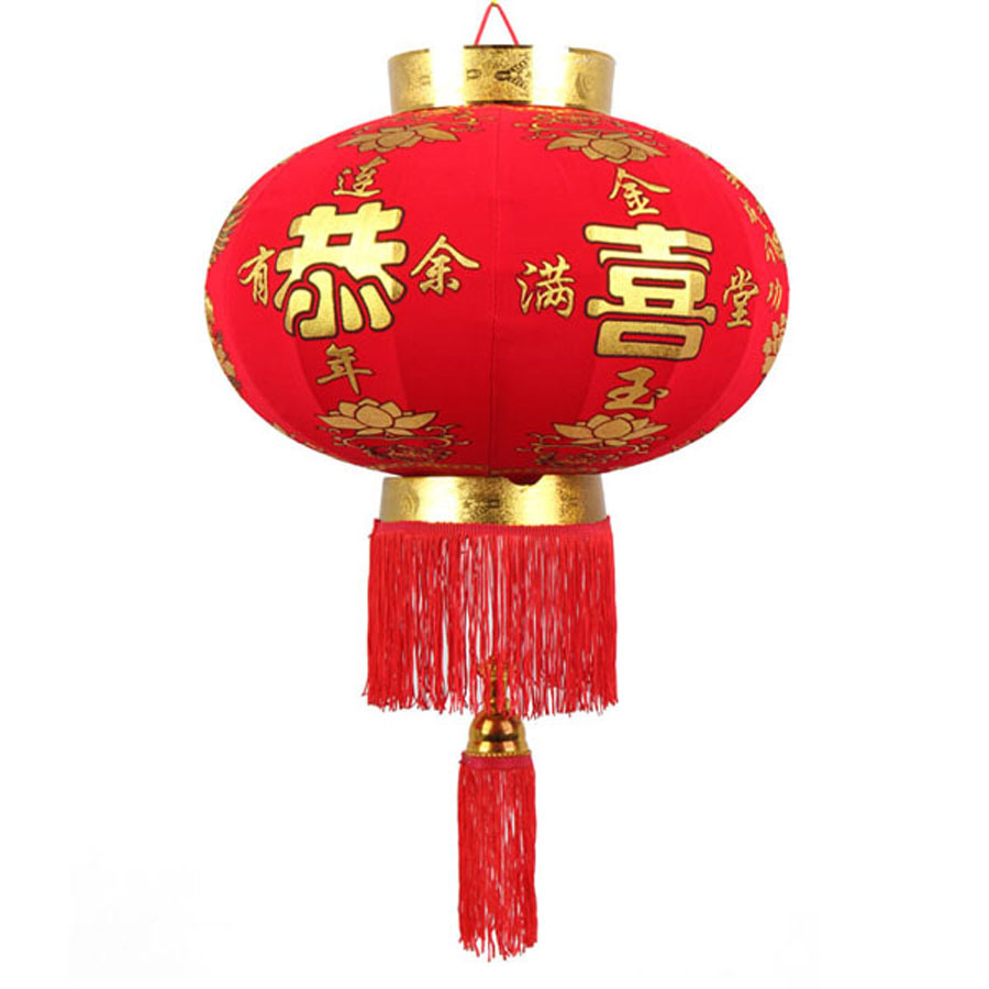 春节灯笼批发 马上发财红灯笼80CM 植绒喜庆