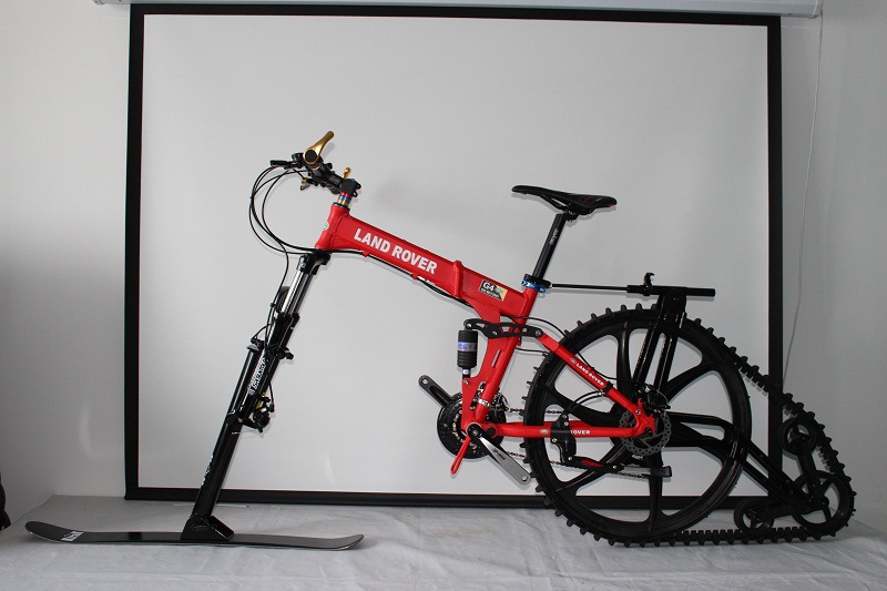 出口雪地自行车 k-trak snow bike red color land rover bicycle