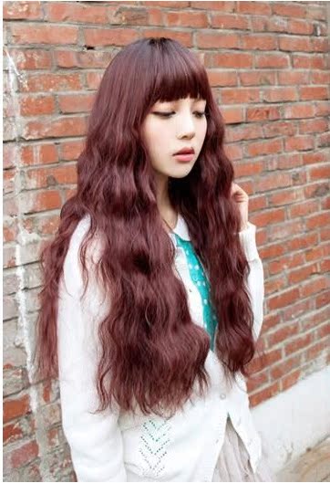 【假发女长卷蓬松长发齐刘海帅气发型假发套