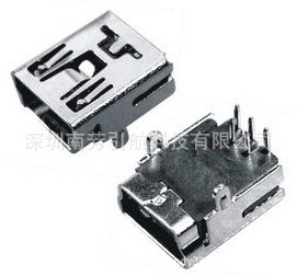 mini usb 5p母座90度 两脚DIP