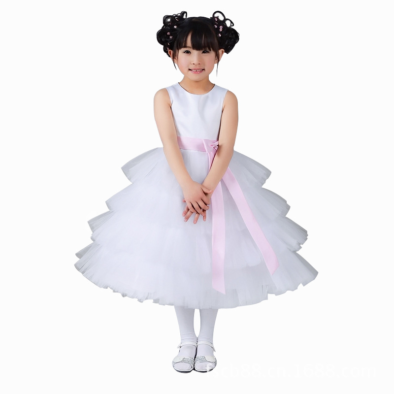 【<em>儿童</em>婚纱<em>晚礼服</em> <em>女装</em>蓬蓬纱裙演出服 公主裙