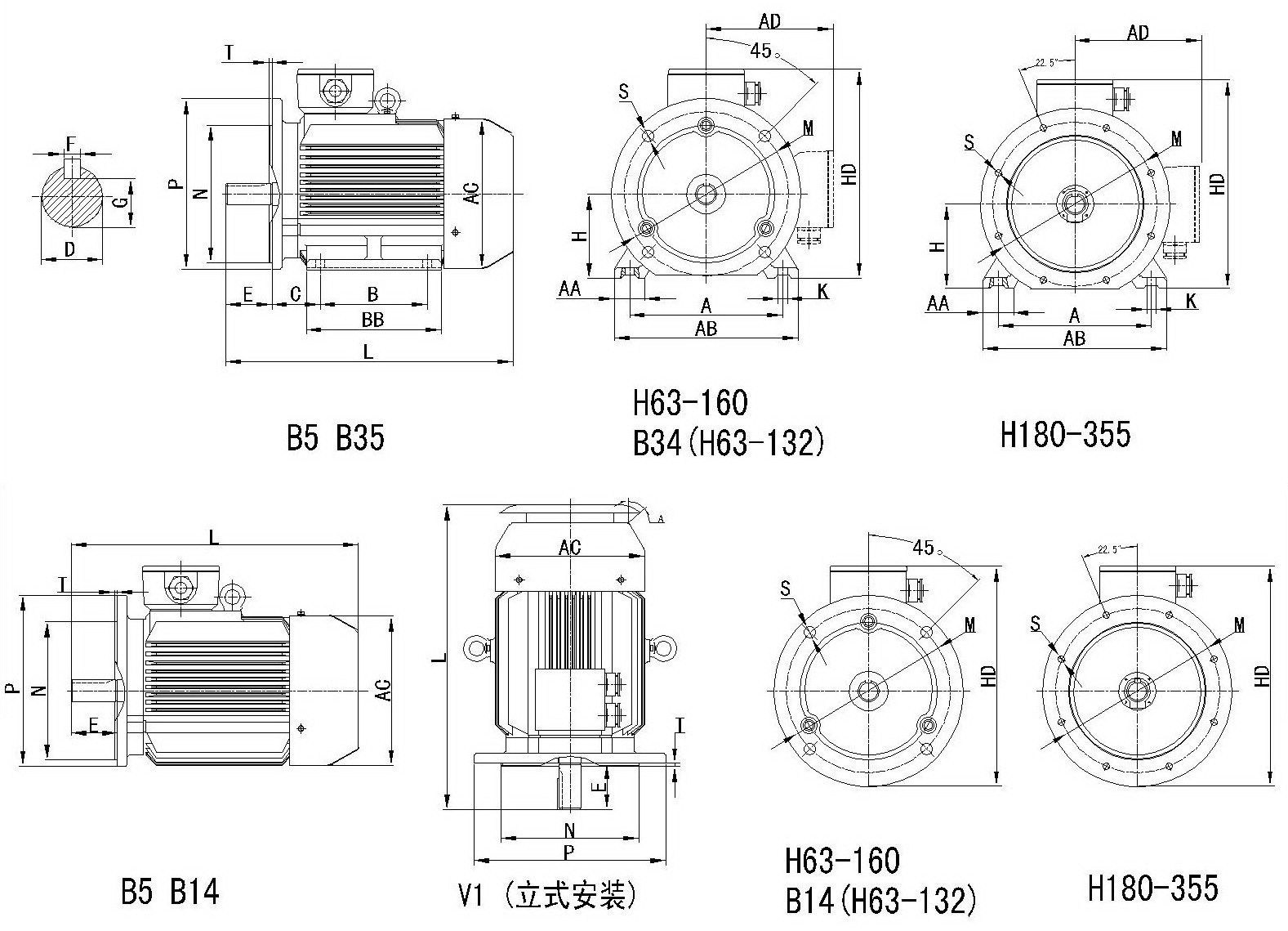 厂家直销 y132s-4 5.5kw 全新全铜三相异步电动机/y系列电机马达