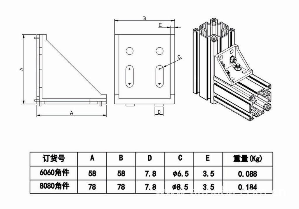 80角件