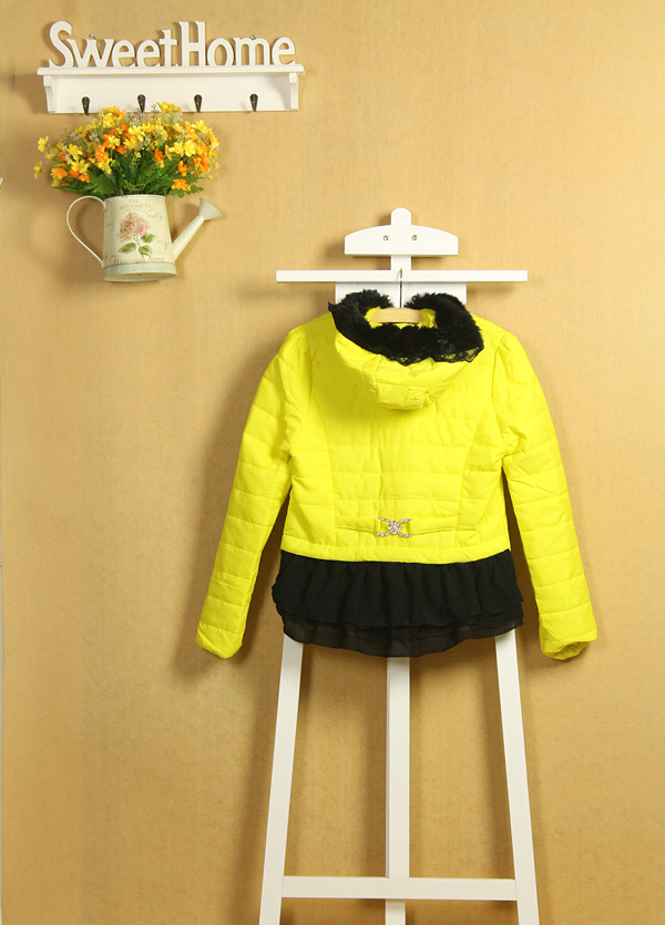 【新款<em>秋冬</em>女装<em>上衣外套</em>连帽毛领羽绒服长袖棉