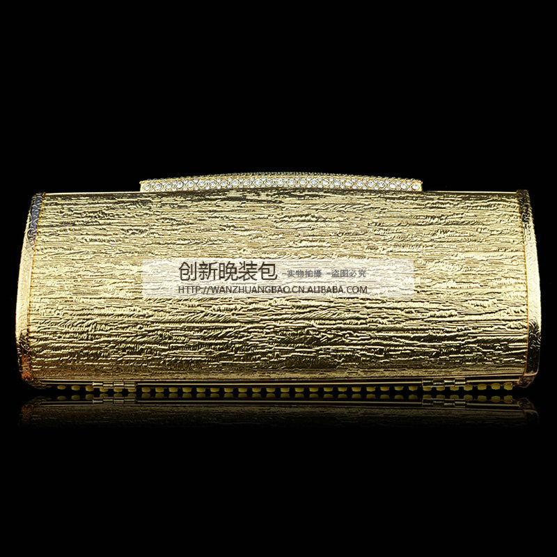 金色单面满钻硬盒包手抓包