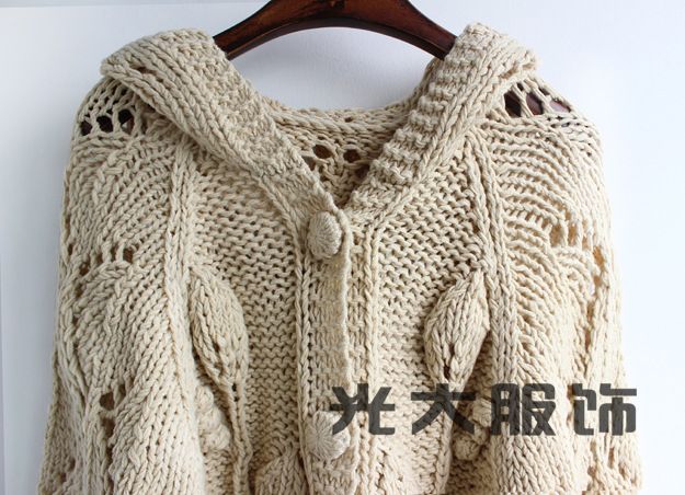 【2013秋装薄款<em>韩版</em>宽松<em>手织开衫毛衣</em>外套可